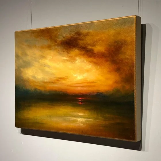 between darkness and light oil painting Nial Adams