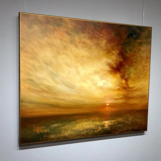 Marshland Golden Light Oil Painting Nial Adams