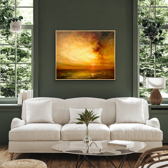 Marshland Golden Light Oil Painting Nial Adams