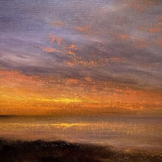 Coastal Sunset Painted by Nial Adams FRSA