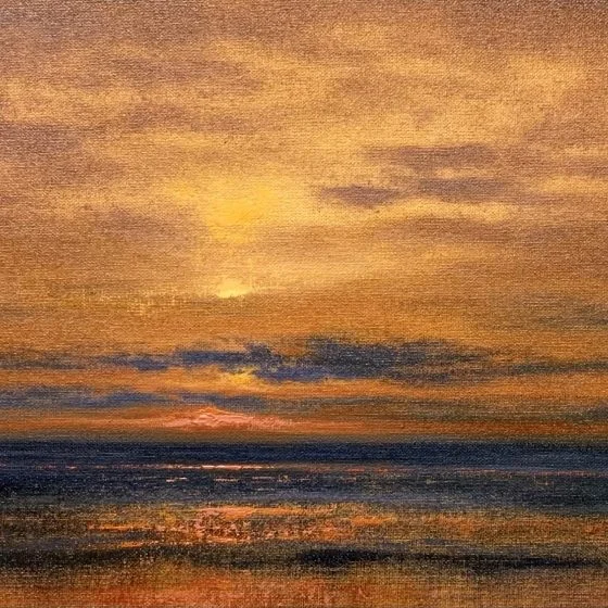 Golden coastal Light - study Oil Painting Nial Adams